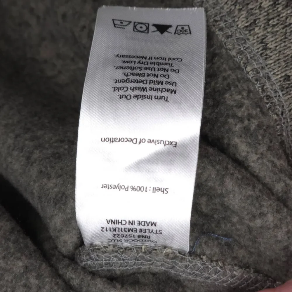 Eddie‎ Bauer Mens Fleece Quarter Zip Size Medium Heathered Grey Outdoor Warm